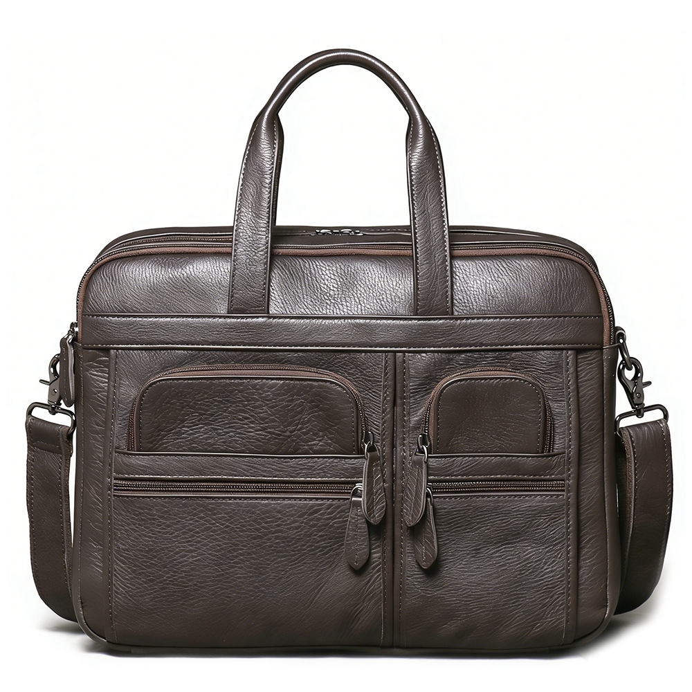 Leather Work Laptop Bag - Herenaktentas van echt leer, zakelijke laptoptas,