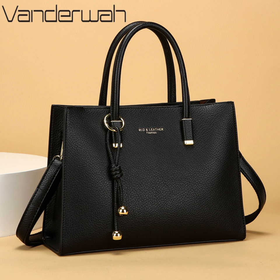 Leather Work Bag Women - Echte merktas van topkwaliteit leer, dames