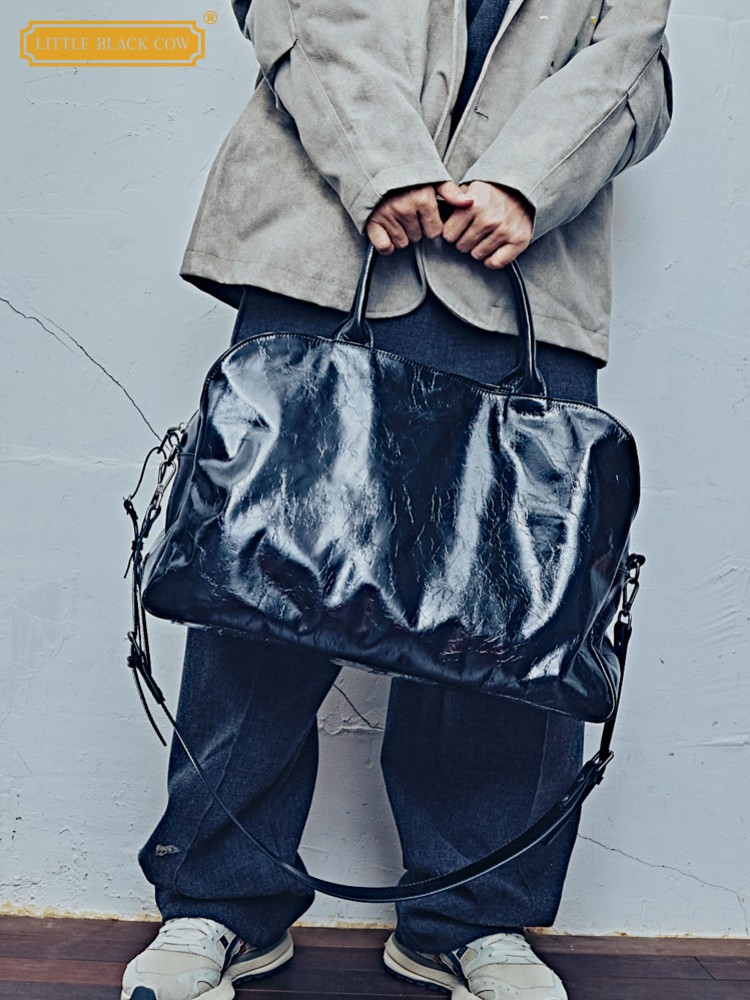 Leather Work Bag Women - Mannen Vrouwen Zakelijke Werkhandtassen Olie-was Koeienhuid