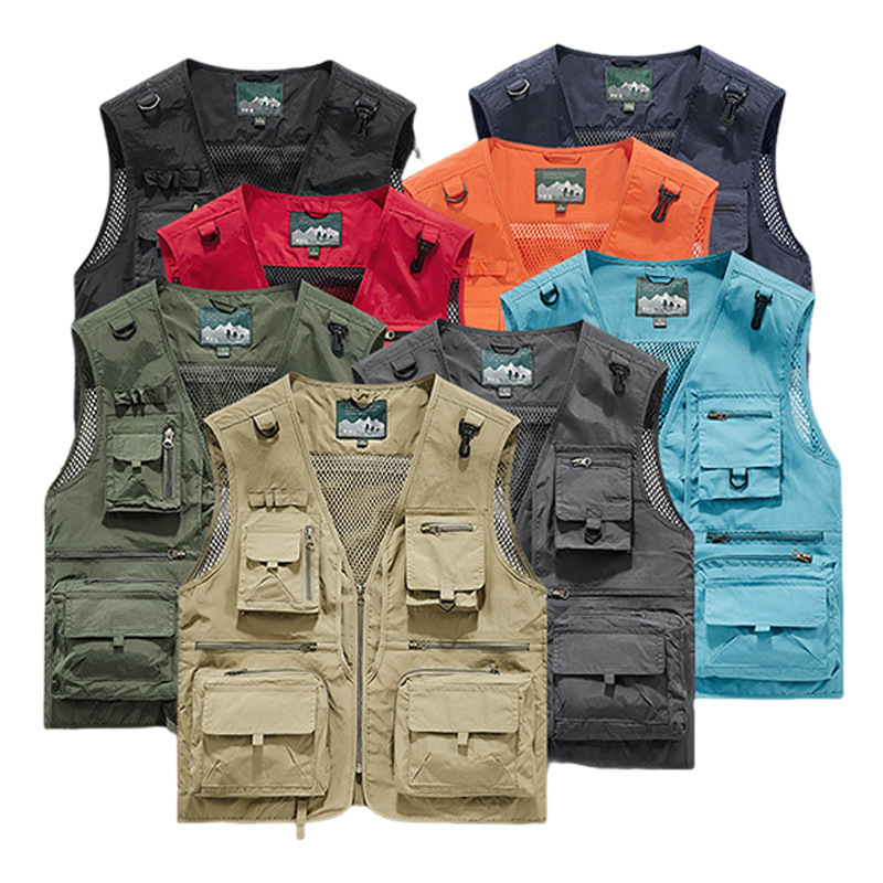 Leather Work Vest For Men - Werkvest met meerdere zakken Werkkleding Zomer