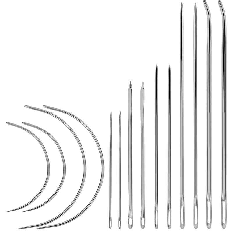 Leatherwork Needles - 14 stuks zware handnaaigereedschapset voor leer,