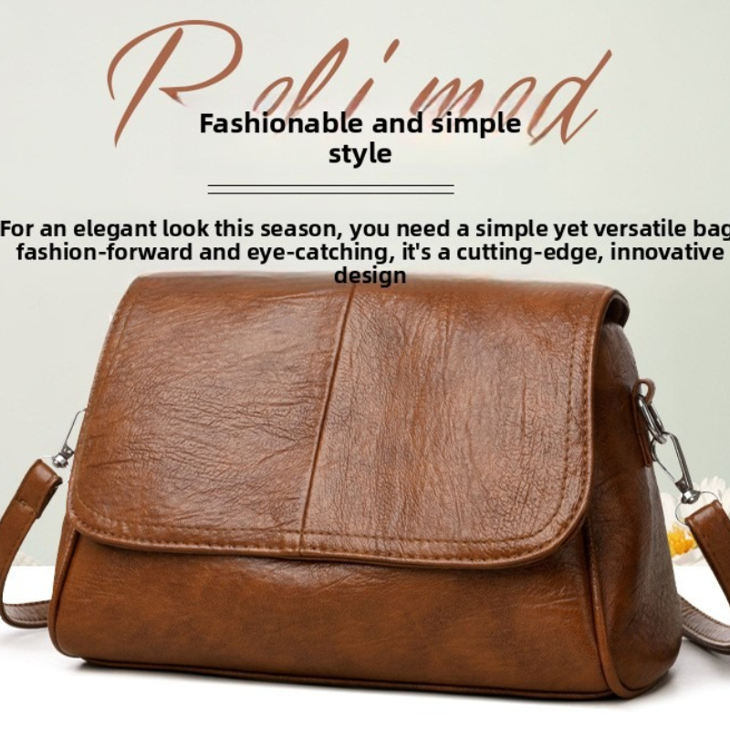 Leather Work Bag Women - Zachte crossbodytas van kunstleer met klep