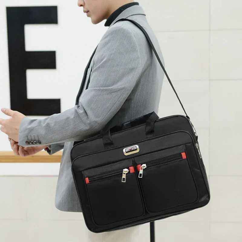 Leather Work Laptop Bag - Eenvoudige Tote Heren Bedrijfsaktentas Handtas Voor