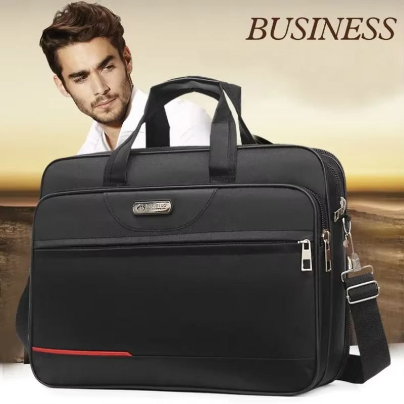 Leather Work Laptop Bag - Oxford stoffen laptoptassen Heren grote capaciteit