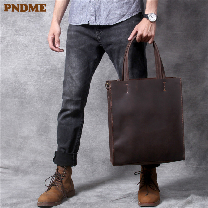 Vintage lederen heren handtas  - Leather Work Laptop Bag recensie en prijs