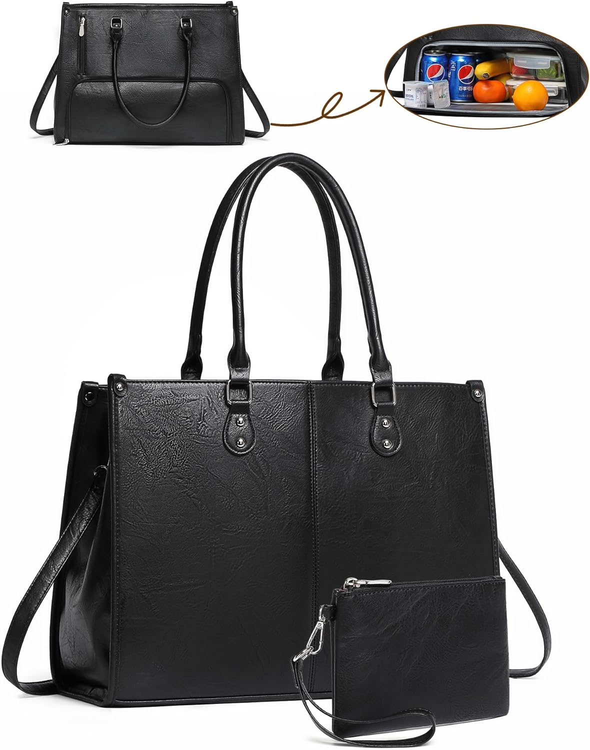2-in-1 laptoptas met geïsoleer - Leather Work Laptop Bag recensie en prijs