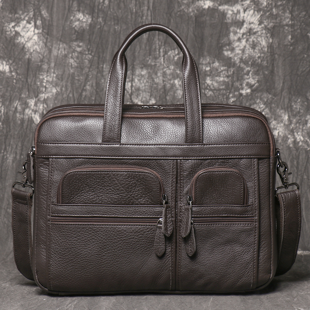 Herenaktentas van echt leer, z - Leather Work Laptop Bag recensie en prijs