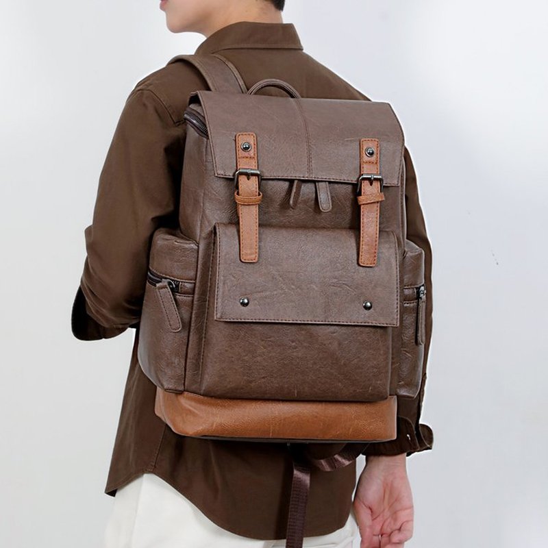 Nieuwe vintage leren rugzak vo - Leather Work Laptop Bag recensie en prijs