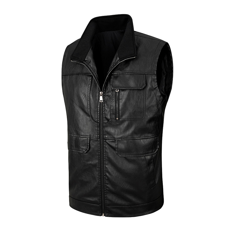 Leren herenvest, dun vest met  - Leather Work Vest For Men recensie en prijs