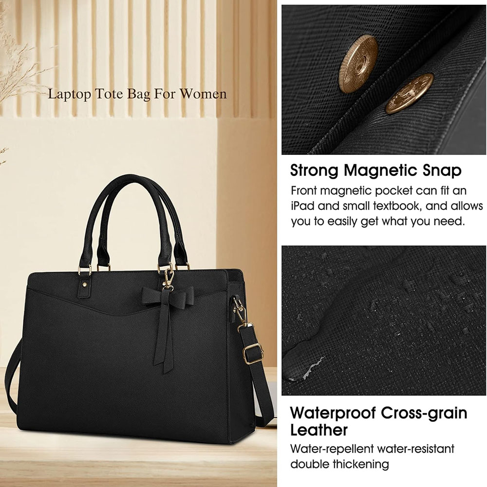 Laptoptas voor dames 15,6 inch - Leather Work Laptop Bag recensie en prijs