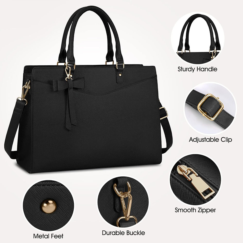 Laptoptas voor dames 15,6 inch - Leather Work Laptop Bag recensie en prijs