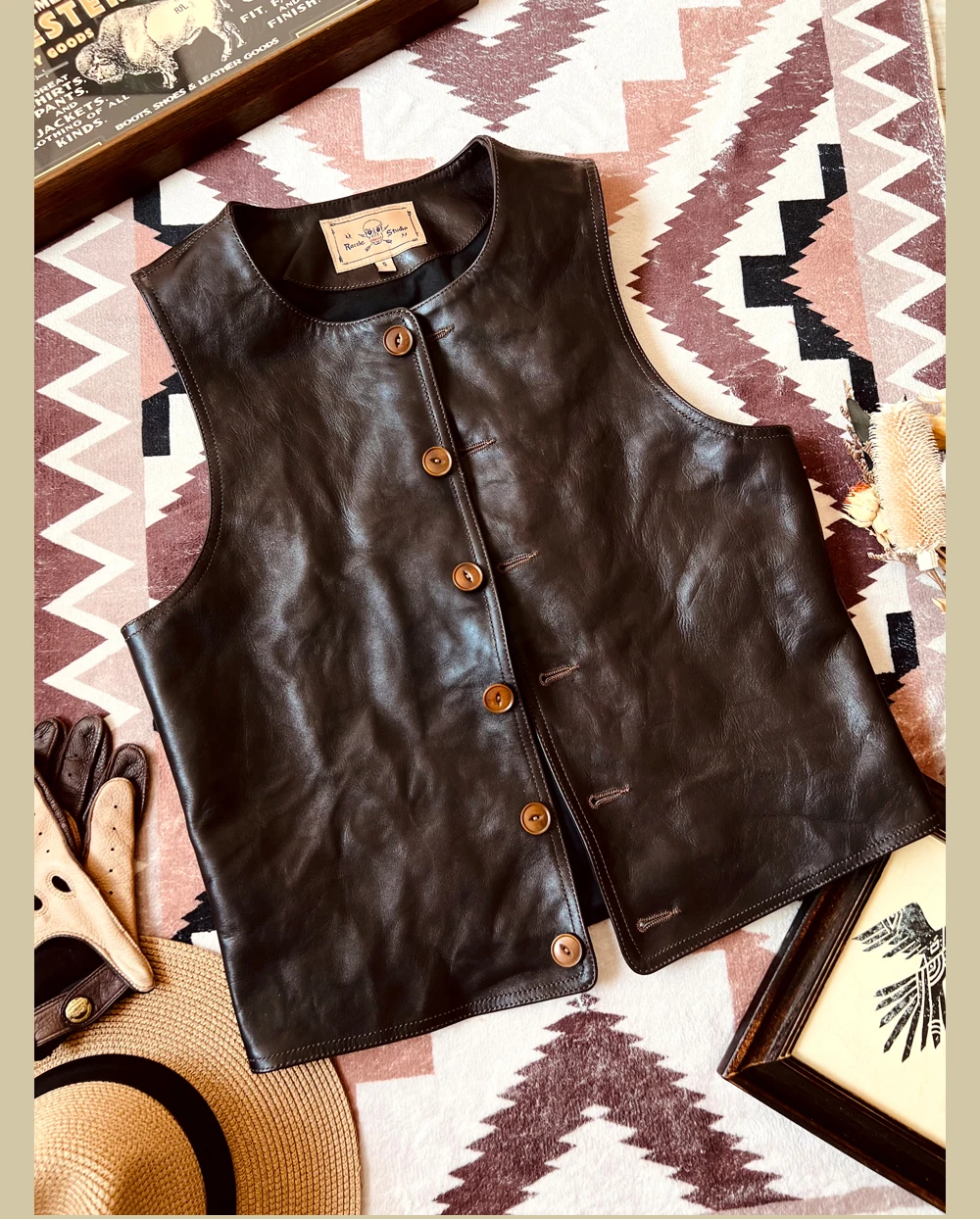 Jr! Gratis Verzending. Japans  - Leather Work Vest For Men recensie en prijs