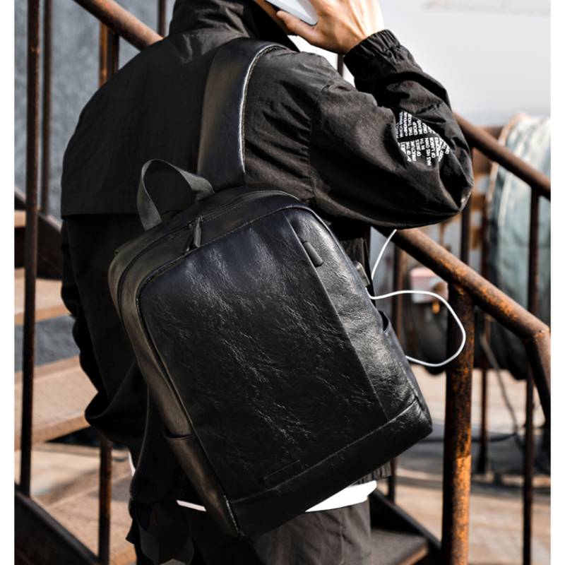 Heren modieuze rugzak PU leder - Leather Work Laptop Bag recensie en prijs