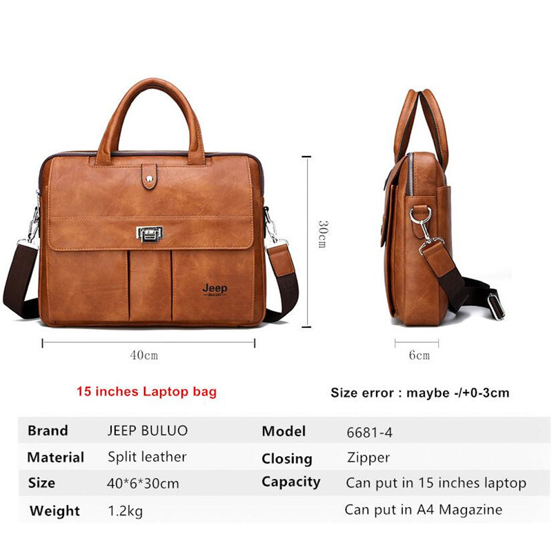 Jeep Buluo leren aktetas voor  - Leather Work Laptop Bag recensie en prijs