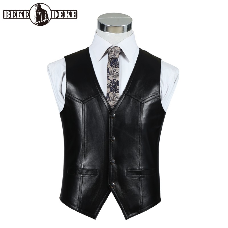 Echt leer schapenvacht vest he - Leather Work Vest For Men recensie en prijs