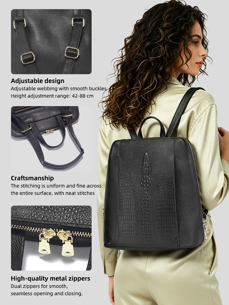 Zency Damesrugzak van krokodil - Leather Work Bag Women recensie en prijs
